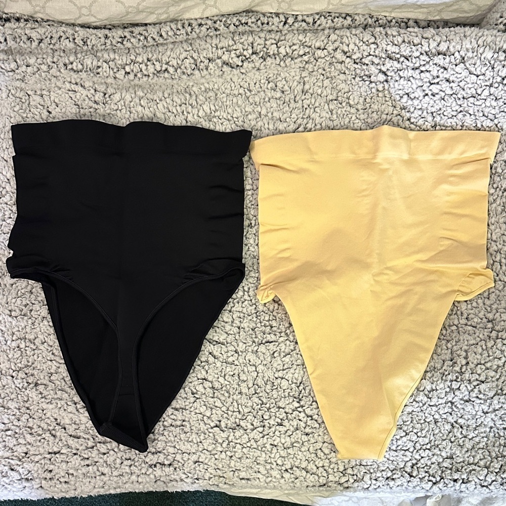 2 pairs High-Waist Seamless thong shape wear size large